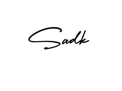 Sadk stylish signature style. Best Handwritten Sign (AmerikaSignatureDemo-Regular) for my name. Handwritten Signature Collection Ideas for my name Sadk. Sadk signature style 3 images and pictures png