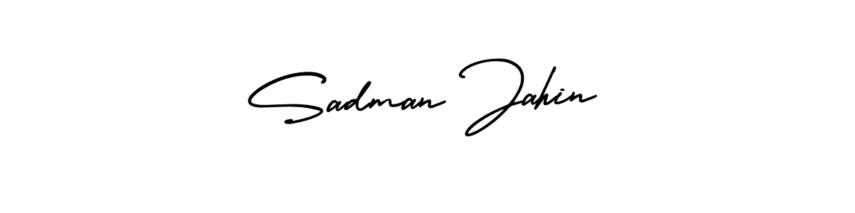 How to Draw Sadman Jahin signature style? AmerikaSignatureDemo-Regular is a latest design signature styles for name Sadman Jahin. Sadman Jahin signature style 3 images and pictures png