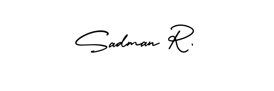 How to make Sadman R, signature? AmerikaSignatureDemo-Regular is a professional autograph style. Create handwritten signature for Sadman R, name. Sadman R, signature style 3 images and pictures png