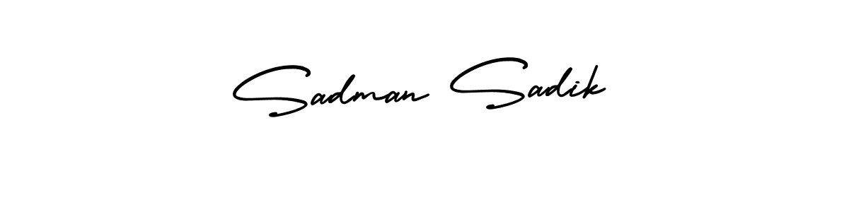 AmerikaSignatureDemo-Regular is a professional signature style that is perfect for those who want to add a touch of class to their signature. It is also a great choice for those who want to make their signature more unique. Get Sadman Sadik name to fancy signature for free. Sadman Sadik signature style 3 images and pictures png