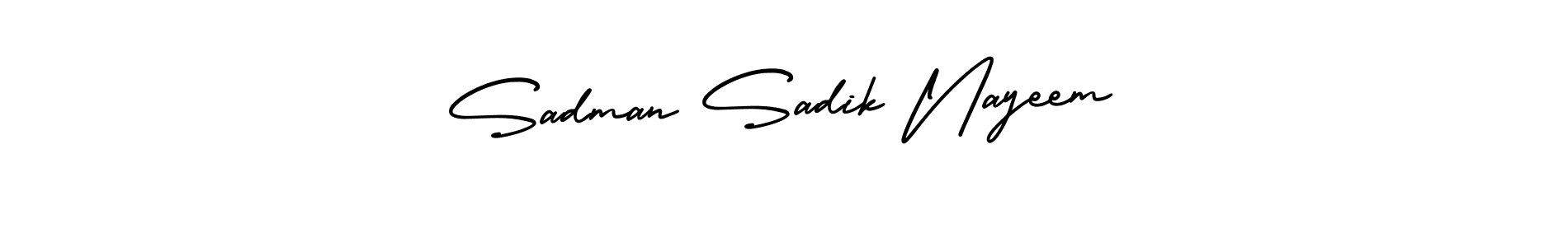 Make a beautiful signature design for name Sadman Sadik Nayeem. With this signature (AmerikaSignatureDemo-Regular) style, you can create a handwritten signature for free. Sadman Sadik Nayeem signature style 3 images and pictures png