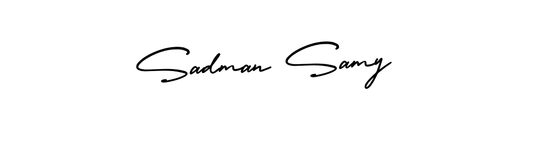 Make a short Sadman Samy signature style. Manage your documents anywhere anytime using AmerikaSignatureDemo-Regular. Create and add eSignatures, submit forms, share and send files easily. Sadman Samy signature style 3 images and pictures png