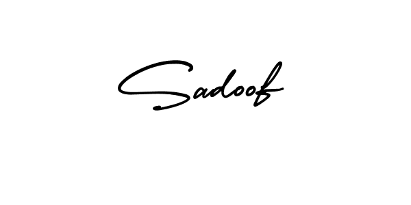 The best way (AmerikaSignatureDemo-Regular) to make a short signature is to pick only two or three words in your name. The name Sadoof include a total of six letters. For converting this name. Sadoof signature style 3 images and pictures png