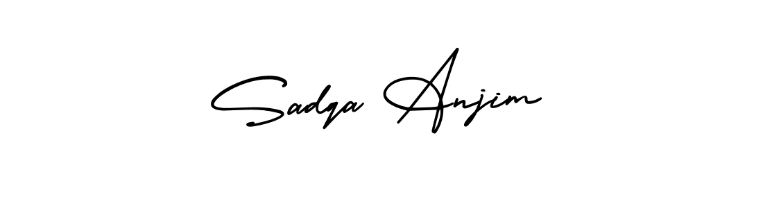 How to make Sadqa Anjim name signature. Use AmerikaSignatureDemo-Regular style for creating short signs online. This is the latest handwritten sign. Sadqa Anjim signature style 3 images and pictures png