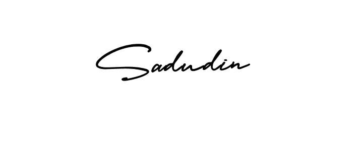 The best way (AmerikaSignatureDemo-Regular) to make a short signature is to pick only two or three words in your name. The name Sadudin include a total of six letters. For converting this name. Sadudin signature style 3 images and pictures png