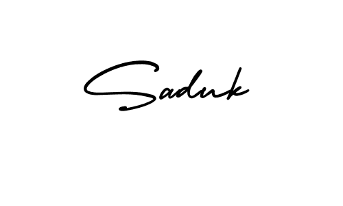 The best way (AmerikaSignatureDemo-Regular) to make a short signature is to pick only two or three words in your name. The name Saduk include a total of six letters. For converting this name. Saduk signature style 3 images and pictures png