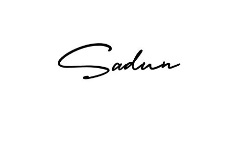 How to make Sadun name signature. Use AmerikaSignatureDemo-Regular style for creating short signs online. This is the latest handwritten sign. Sadun signature style 3 images and pictures png