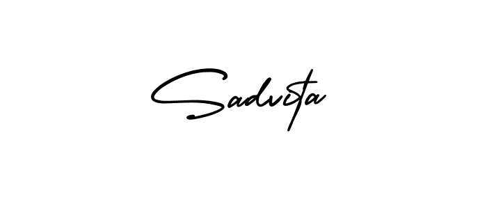 The best way (AmerikaSignatureDemo-Regular) to make a short signature is to pick only two or three words in your name. The name Sadvita include a total of six letters. For converting this name. Sadvita signature style 3 images and pictures png