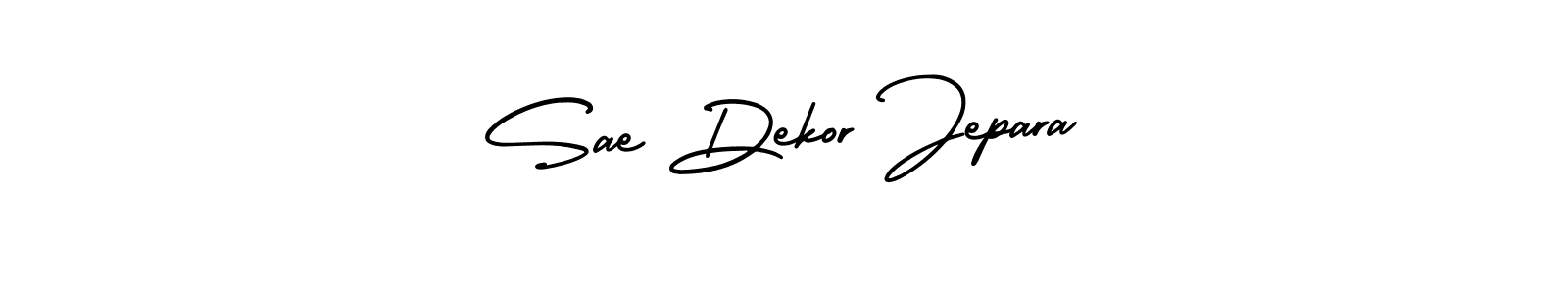 Use a signature maker to create a handwritten signature online. With this signature software, you can design (AmerikaSignatureDemo-Regular) your own signature for name Sae Dekor Jepara. Sae Dekor Jepara signature style 3 images and pictures png