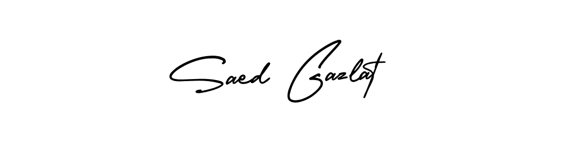 Check out images of Autograph of Saed Gazlat name. Actor Saed Gazlat Signature Style. AmerikaSignatureDemo-Regular is a professional sign style online. Saed Gazlat signature style 3 images and pictures png