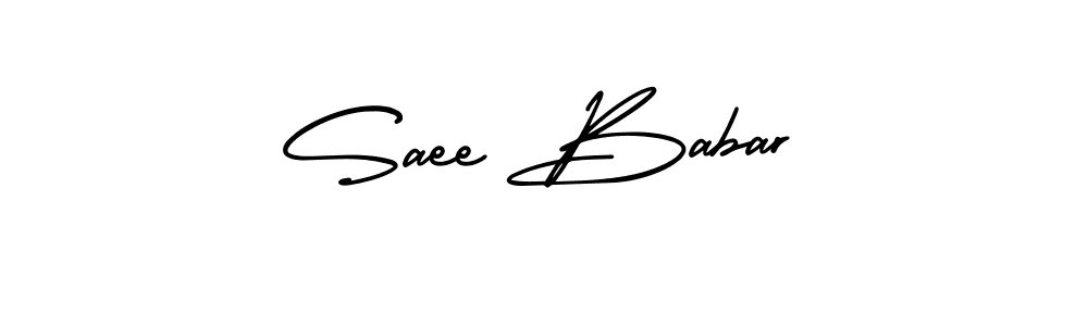 Also You can easily find your signature by using the search form. We will create Saee Babar name handwritten signature images for you free of cost using AmerikaSignatureDemo-Regular sign style. Saee Babar signature style 3 images and pictures png