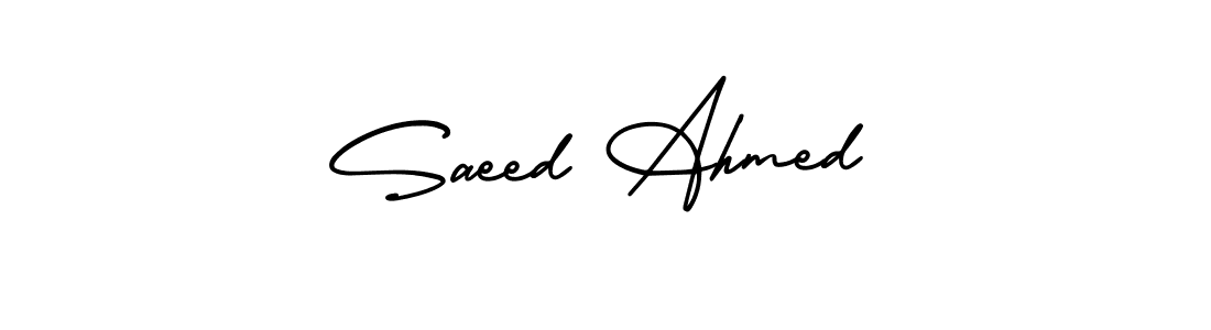 Make a beautiful signature design for name Saeed Ahmed. With this signature (AmerikaSignatureDemo-Regular) style, you can create a handwritten signature for free. Saeed Ahmed signature style 3 images and pictures png