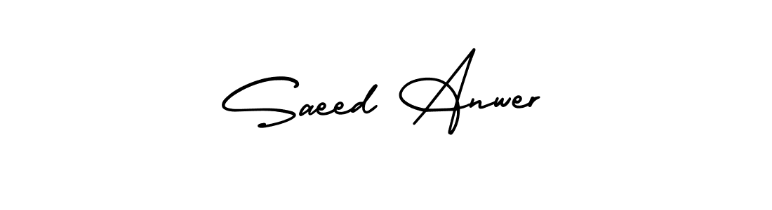 Use a signature maker to create a handwritten signature online. With this signature software, you can design (AmerikaSignatureDemo-Regular) your own signature for name Saeed Anwer. Saeed Anwer signature style 3 images and pictures png