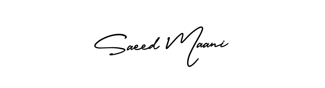 Similarly AmerikaSignatureDemo-Regular is the best handwritten signature design. Signature creator online .You can use it as an online autograph creator for name Saeed Maani. Saeed Maani signature style 3 images and pictures png