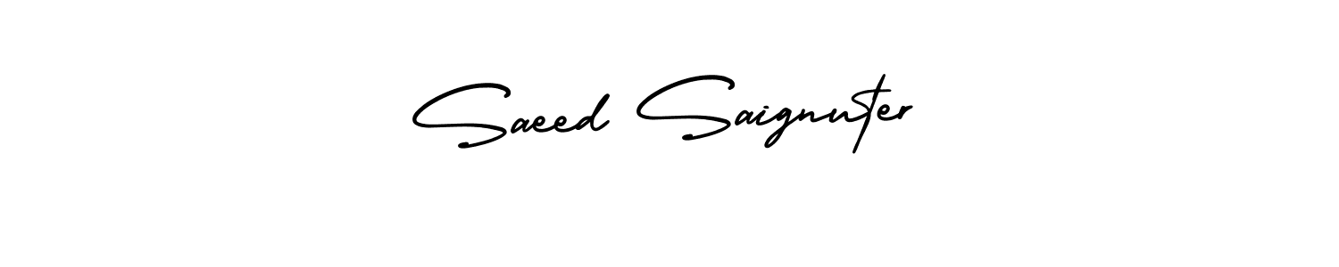 Use a signature maker to create a handwritten signature online. With this signature software, you can design (AmerikaSignatureDemo-Regular) your own signature for name Saeed Saignuter. Saeed Saignuter signature style 3 images and pictures png