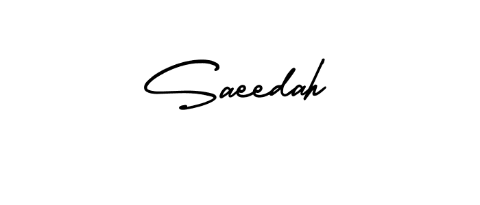 Use a signature maker to create a handwritten signature online. With this signature software, you can design (AmerikaSignatureDemo-Regular) your own signature for name Saeedah. Saeedah signature style 3 images and pictures png