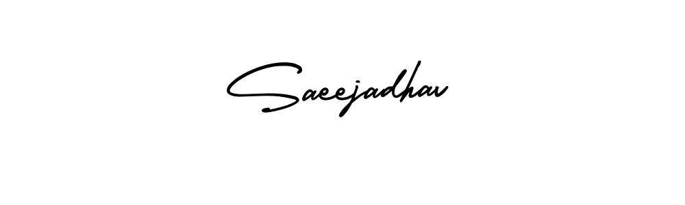 The best way (AmerikaSignatureDemo-Regular) to make a short signature is to pick only two or three words in your name. The name Saeejadhav include a total of six letters. For converting this name. Saeejadhav signature style 3 images and pictures png