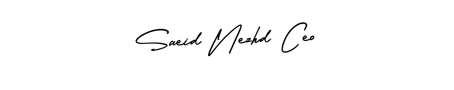 Similarly AmerikaSignatureDemo-Regular is the best handwritten signature design. Signature creator online .You can use it as an online autograph creator for name Saeid Nezhd Ceo. Saeid Nezhd Ceo signature style 3 images and pictures png