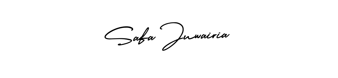 You should practise on your own different ways (AmerikaSignatureDemo-Regular) to write your name (Safa Juwairia) in signature. don't let someone else do it for you. Safa Juwairia signature style 3 images and pictures png