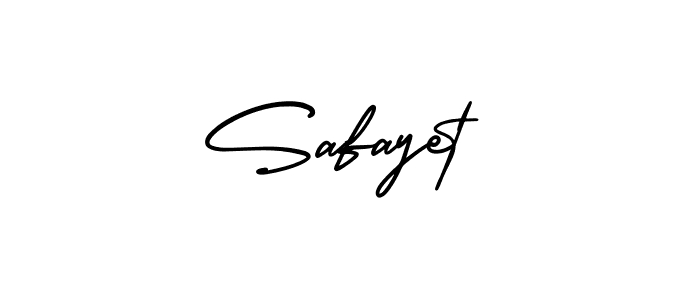 Use a signature maker to create a handwritten signature online. With this signature software, you can design (AmerikaSignatureDemo-Regular) your own signature for name Safayet. Safayet signature style 3 images and pictures png