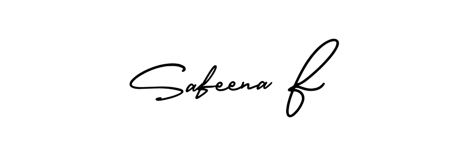 Make a beautiful signature design for name Safeena F. With this signature (AmerikaSignatureDemo-Regular) style, you can create a handwritten signature for free. Safeena F signature style 3 images and pictures png