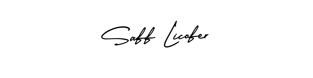 The best way (AmerikaSignatureDemo-Regular) to make a short signature is to pick only two or three words in your name. The name Saff Licofer include a total of six letters. For converting this name. Saff Licofer signature style 3 images and pictures png