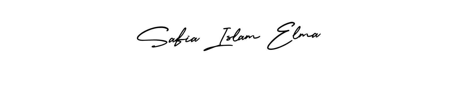 Safia Islam Elma stylish signature style. Best Handwritten Sign (AmerikaSignatureDemo-Regular) for my name. Handwritten Signature Collection Ideas for my name Safia Islam Elma. Safia Islam Elma signature style 3 images and pictures png