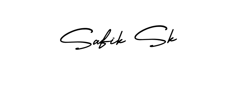 The best way (AmerikaSignatureDemo-Regular) to make a short signature is to pick only two or three words in your name. The name Safik Sk include a total of six letters. For converting this name. Safik Sk signature style 3 images and pictures png