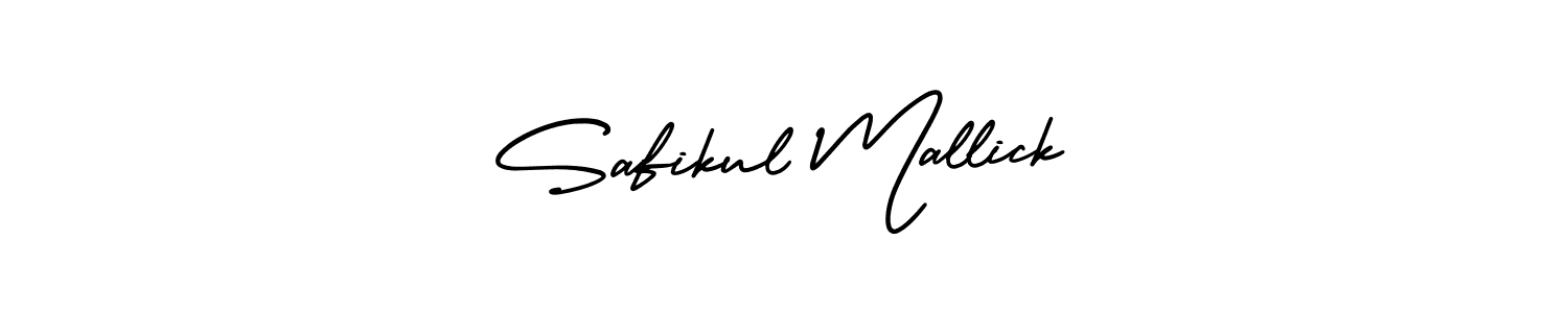 Safikul Mallick stylish signature style. Best Handwritten Sign (AmerikaSignatureDemo-Regular) for my name. Handwritten Signature Collection Ideas for my name Safikul Mallick. Safikul Mallick signature style 3 images and pictures png