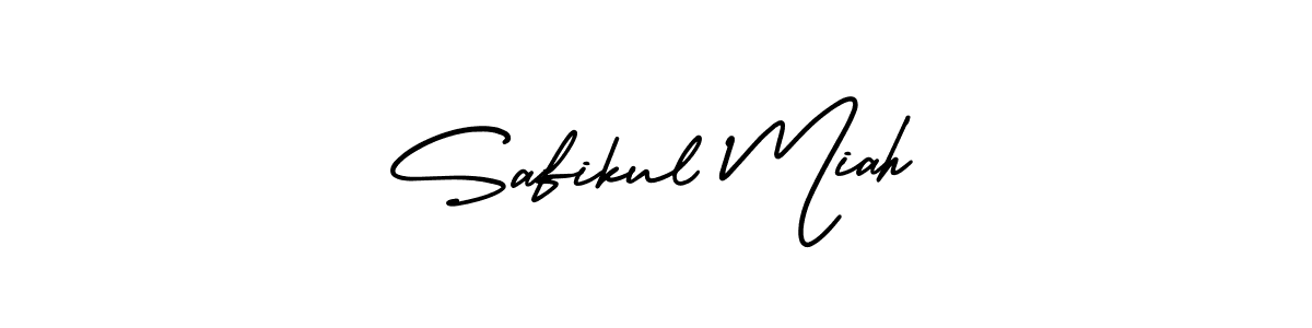 The best way (AmerikaSignatureDemo-Regular) to make a short signature is to pick only two or three words in your name. The name Safikul Miah include a total of six letters. For converting this name. Safikul Miah signature style 3 images and pictures png