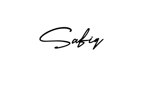 How to make Safiq name signature. Use AmerikaSignatureDemo-Regular style for creating short signs online. This is the latest handwritten sign. Safiq signature style 3 images and pictures png