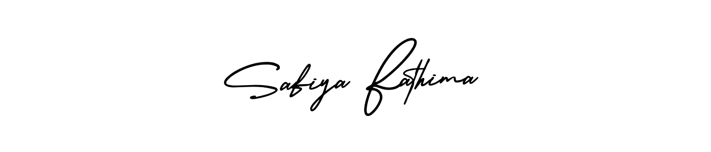 The best way (AmerikaSignatureDemo-Regular) to make a short signature is to pick only two or three words in your name. The name Safiya Fathima include a total of six letters. For converting this name. Safiya Fathima signature style 3 images and pictures png