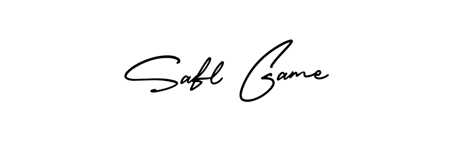 You should practise on your own different ways (AmerikaSignatureDemo-Regular) to write your name (Safl Game) in signature. don't let someone else do it for you. Safl Game signature style 3 images and pictures png