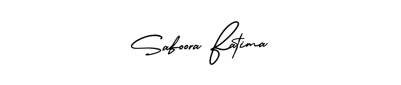 You should practise on your own different ways (AmerikaSignatureDemo-Regular) to write your name (Safoora Fatima) in signature. don't let someone else do it for you. Safoora Fatima signature style 3 images and pictures png