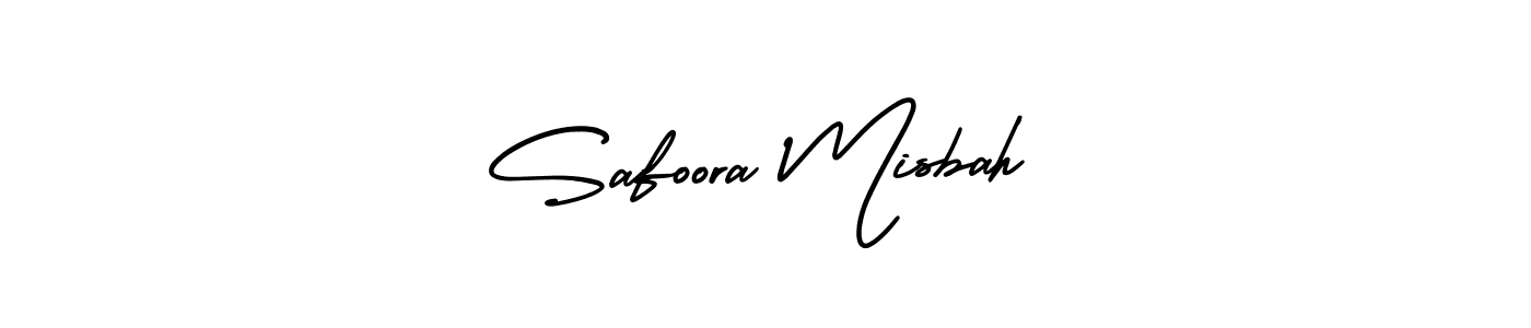 How to make Safoora Misbah name signature. Use AmerikaSignatureDemo-Regular style for creating short signs online. This is the latest handwritten sign. Safoora Misbah signature style 3 images and pictures png