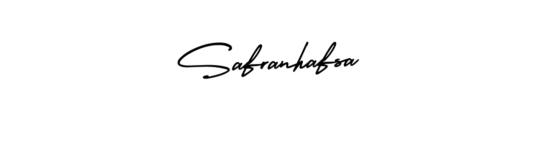 How to make Safranhafsa name signature. Use AmerikaSignatureDemo-Regular style for creating short signs online. This is the latest handwritten sign. Safranhafsa signature style 3 images and pictures png
