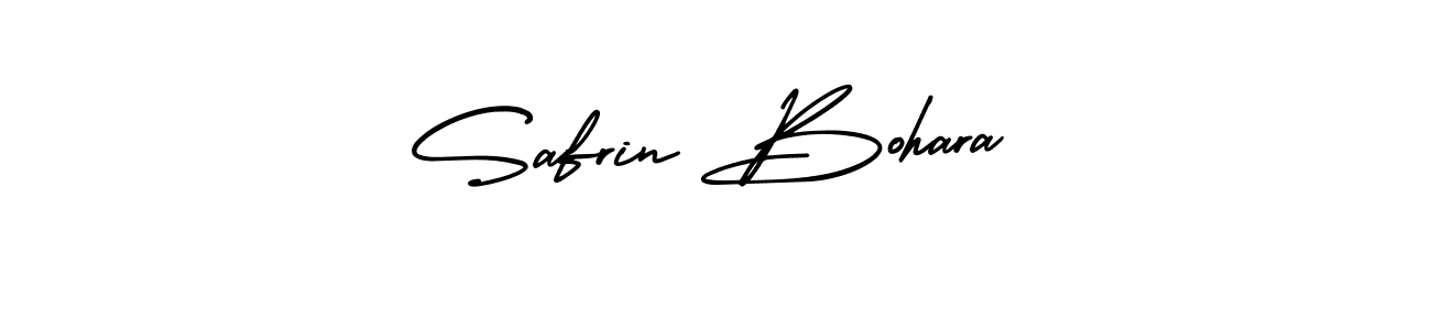 The best way (AmerikaSignatureDemo-Regular) to make a short signature is to pick only two or three words in your name. The name Safrin Bohara include a total of six letters. For converting this name. Safrin Bohara signature style 3 images and pictures png