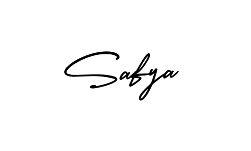 The best way (AmerikaSignatureDemo-Regular) to make a short signature is to pick only two or three words in your name. The name Safya include a total of six letters. For converting this name. Safya signature style 3 images and pictures png