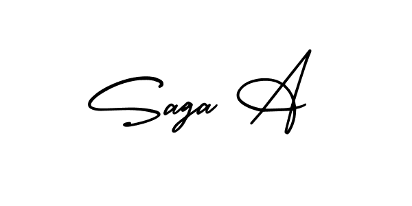 Also we have Saga A name is the best signature style. Create professional handwritten signature collection using AmerikaSignatureDemo-Regular autograph style. Saga A signature style 3 images and pictures png