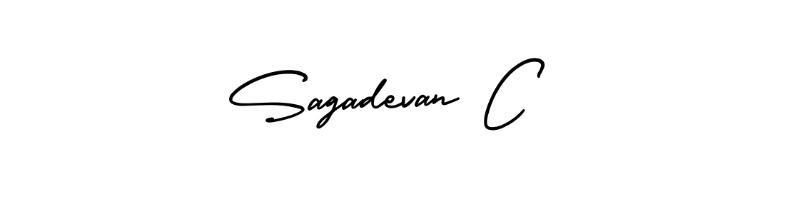 Sagadevan C stylish signature style. Best Handwritten Sign (AmerikaSignatureDemo-Regular) for my name. Handwritten Signature Collection Ideas for my name Sagadevan C. Sagadevan C signature style 3 images and pictures png