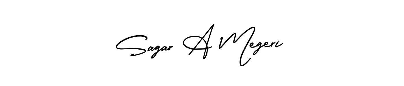 The best way (AmerikaSignatureDemo-Regular) to make a short signature is to pick only two or three words in your name. The name Sagar A Megeri include a total of six letters. For converting this name. Sagar A Megeri signature style 3 images and pictures png