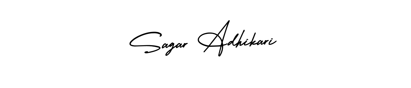 How to make Sagar Adhikari signature? AmerikaSignatureDemo-Regular is a professional autograph style. Create handwritten signature for Sagar Adhikari name. Sagar Adhikari signature style 3 images and pictures png