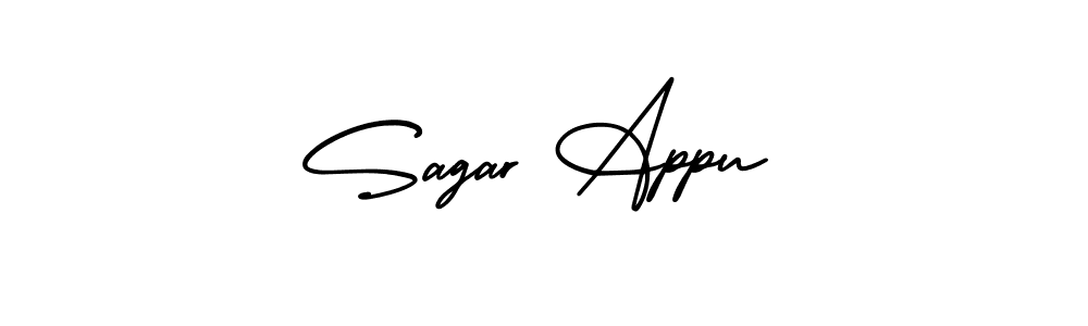 How to Draw Sagar Appu signature style? AmerikaSignatureDemo-Regular is a latest design signature styles for name Sagar Appu. Sagar Appu signature style 3 images and pictures png