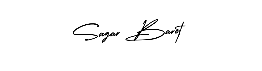 Sagar Barot stylish signature style. Best Handwritten Sign (AmerikaSignatureDemo-Regular) for my name. Handwritten Signature Collection Ideas for my name Sagar Barot. Sagar Barot signature style 3 images and pictures png