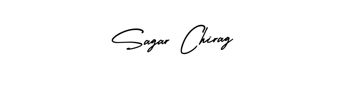 You should practise on your own different ways (AmerikaSignatureDemo-Regular) to write your name (Sagar Chirag) in signature. don't let someone else do it for you. Sagar Chirag signature style 3 images and pictures png