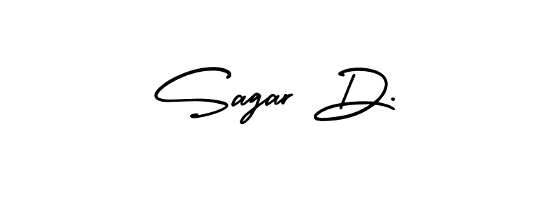 How to make Sagar D. name signature. Use AmerikaSignatureDemo-Regular style for creating short signs online. This is the latest handwritten sign. Sagar D. signature style 3 images and pictures png