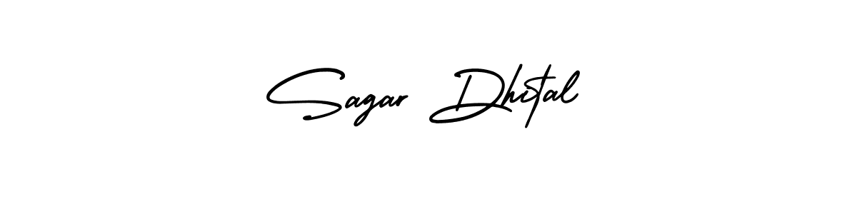 This is the best signature style for the Sagar Dhital name. Also you like these signature font (AmerikaSignatureDemo-Regular). Mix name signature. Sagar Dhital signature style 3 images and pictures png