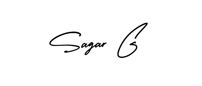 Similarly AmerikaSignatureDemo-Regular is the best handwritten signature design. Signature creator online .You can use it as an online autograph creator for name Sagar G. Sagar G signature style 3 images and pictures png