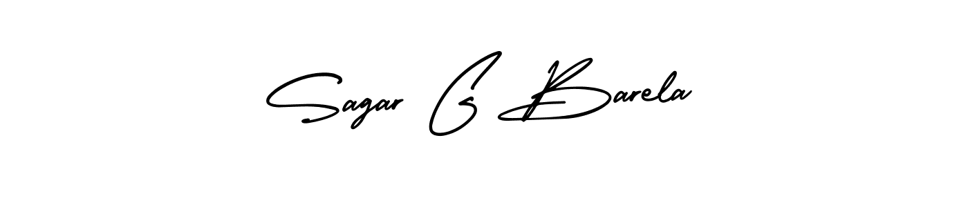 How to make Sagar G Barela name signature. Use AmerikaSignatureDemo-Regular style for creating short signs online. This is the latest handwritten sign. Sagar G Barela signature style 3 images and pictures png