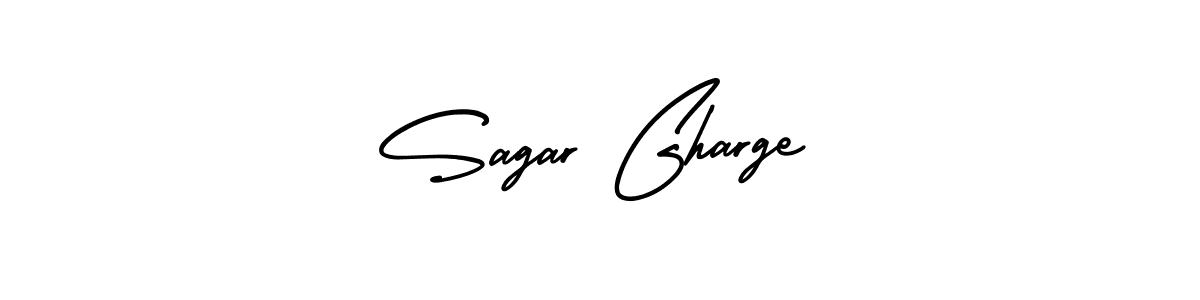 Similarly AmerikaSignatureDemo-Regular is the best handwritten signature design. Signature creator online .You can use it as an online autograph creator for name Sagar Gharge. Sagar Gharge signature style 3 images and pictures png